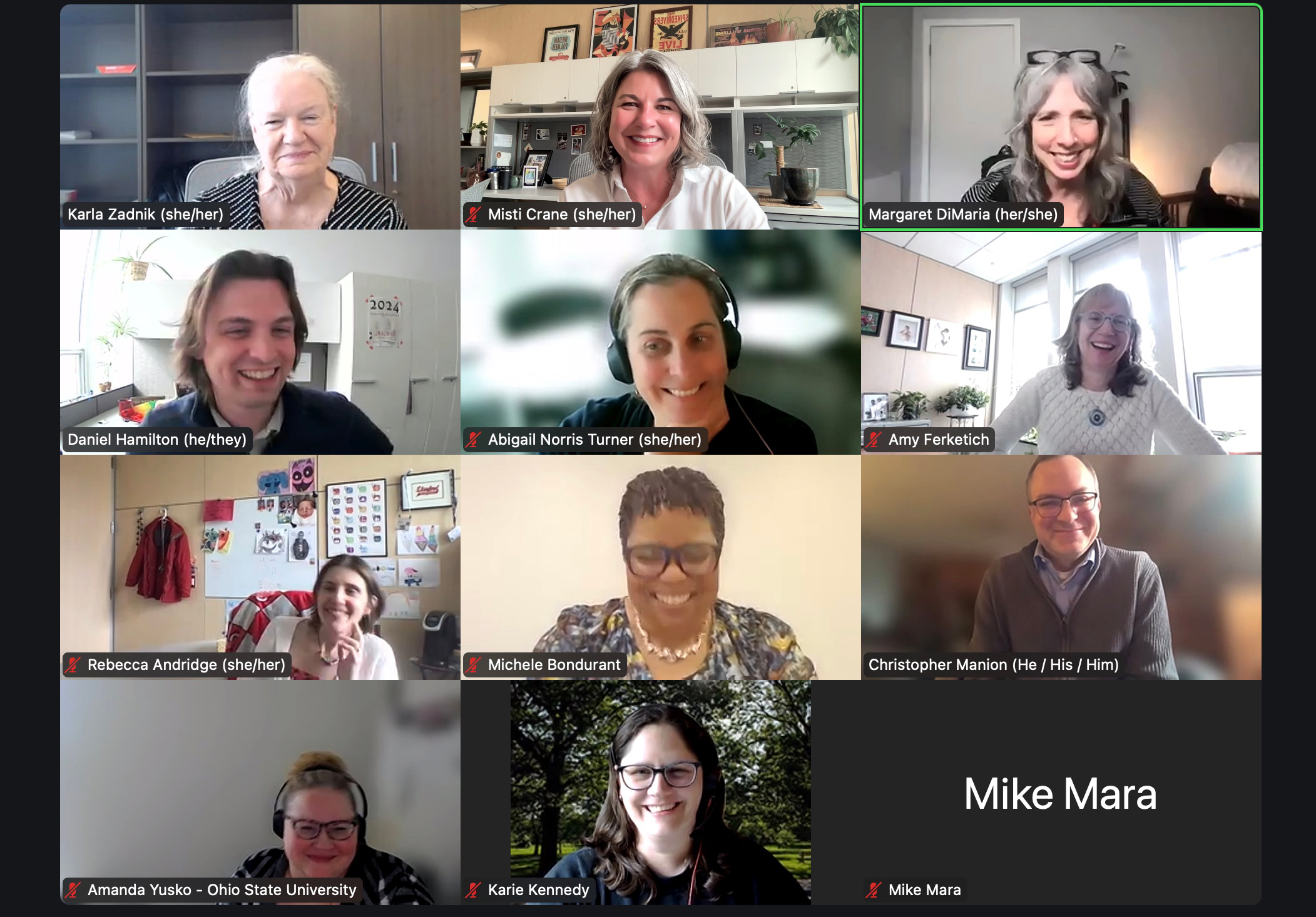 People from the College of Public Health participate in a Zoom call.